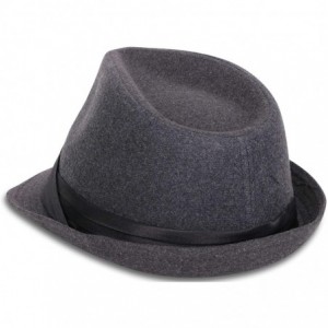 Fedoras Classic Gangster Stain-Resistant Crushable Gentleman's Fedora - Drake Grey - CX18WSX9M99 $18.42