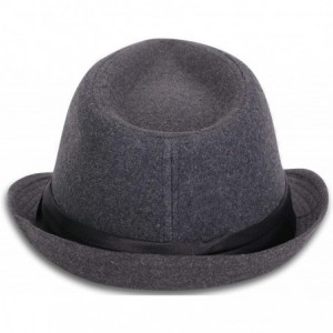 Fedoras Classic Gangster Stain-Resistant Crushable Gentleman's Fedora - Drake Grey - CX18WSX9M99 $18.42