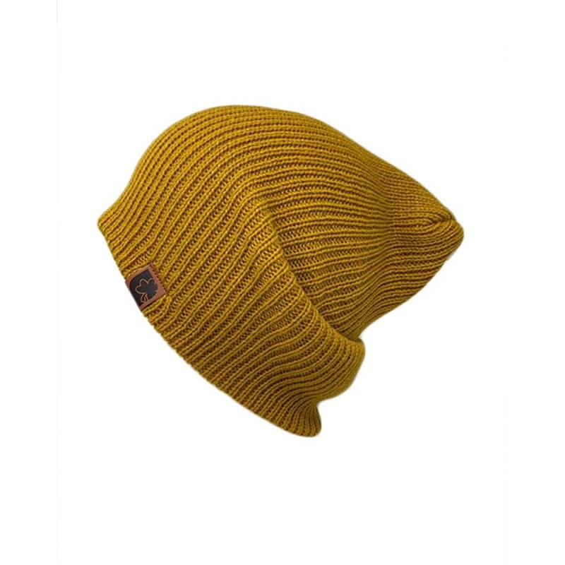 Skullies & Beanies Trendy Warm Soft Stretch Long Beanie - Mustard - CY18LZXLD5Y $12.03