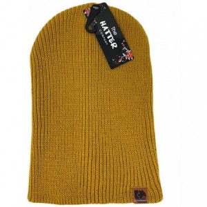 Skullies & Beanies Trendy Warm Soft Stretch Long Beanie - Mustard - CY18LZXLD5Y $12.03