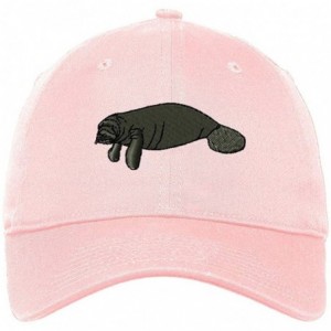 Baseball Caps Custom Low Profile Soft Hat Manatee Embroidery Animal Name Cotton Dad Hat - Soft Pink - CT18OK5UUQW $40.08