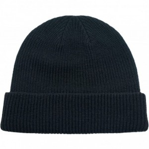Skullies & Beanies Classic Men's Warm Winter Hats Acrylic Knit Cuff Beanie Cap Daily Beanie Hat - Black - CO12MYDCB33 $11.85