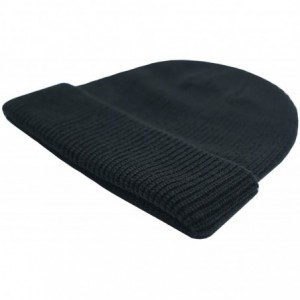 Skullies & Beanies Classic Men's Warm Winter Hats Acrylic Knit Cuff Beanie Cap Daily Beanie Hat - Black - CO12MYDCB33 $11.85