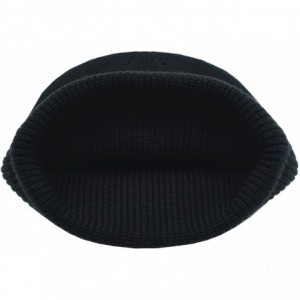 Skullies & Beanies Classic Men's Warm Winter Hats Acrylic Knit Cuff Beanie Cap Daily Beanie Hat - Black - CO12MYDCB33 $11.85