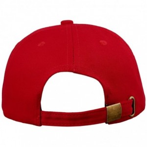 Baseball Caps Baseball Cap-Unisex Plain Cotton 6 Panel Sport Dance Summer Curved Visor Hat - 3-red(classic Cotton) - CC18D90U...