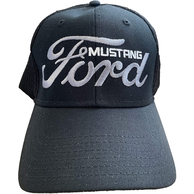 Baseball Caps Ford Mustang Hat Mesh Back Embroidered Cap - Black - C712O1C46EF $20.88