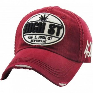 Baseball Caps Weed Marijuana Leaf Collection Dad Hat Baseball Cap Polo Style Adjustable - (5.3) High Street Burgundy - C21202...