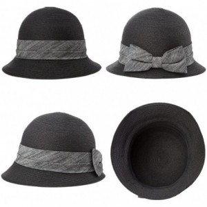 Sun Hats Womens UPF50 Foldable Summer Sun Beach Straw Hats Accessories Wide Brim - 89316_black - CD17XXKR966 $15.80