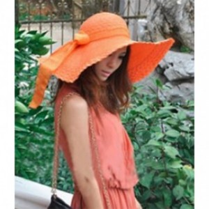 Sun Hats Womens Sun Straw Hat Foldable Large Wide Brim Travel Beach Bow Bucket Cord Visor Cap - Coffee - CU17YLDXZIZ $11.80