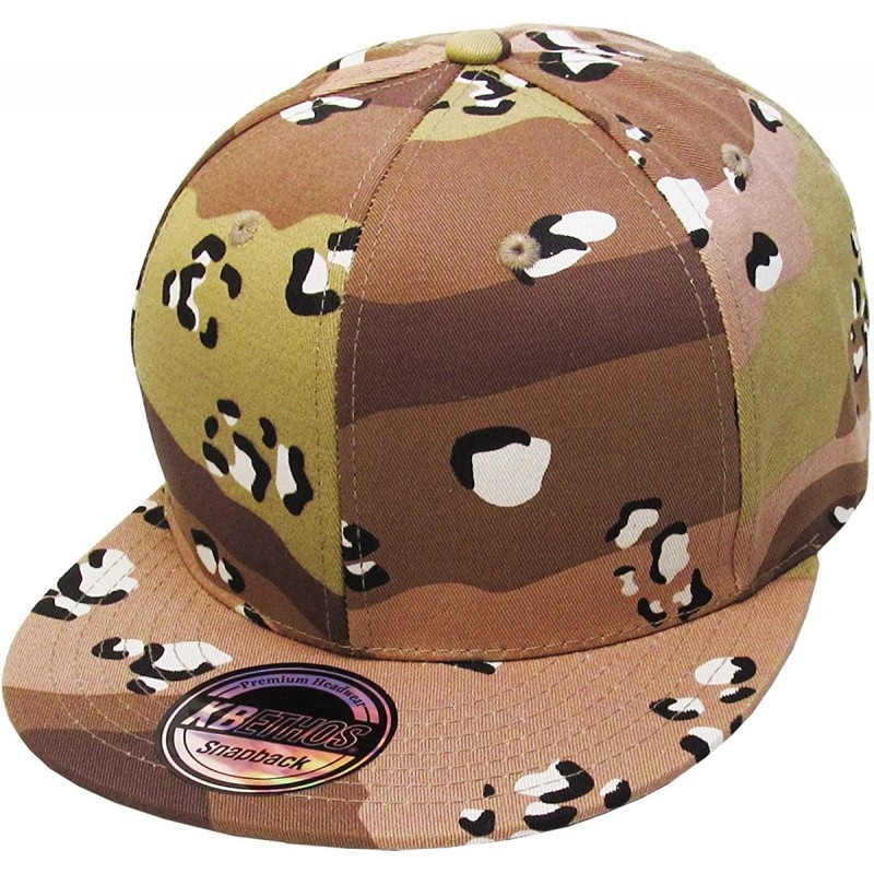 Baseball Caps Classic Snapback Hat Blank Cap - Cotton & Wool Blend Flat Visor - (4.5) Desert Camouflage - CV11YMPG75N $11.82