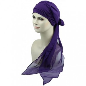 Skullies & Beanies Chemo Headwear Headwrap Scarf Cancer Caps Gifts for Hair Loss Women - Dark Purple - CO18EIQMO50 $19.82