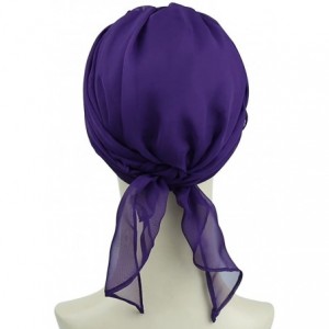 Skullies & Beanies Chemo Headwear Headwrap Scarf Cancer Caps Gifts for Hair Loss Women - Dark Purple - CO18EIQMO50 $19.82