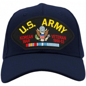 Baseball Caps US Army - Korean War Veteran Hat/Ballcap Adjustable One Size Fits Most - Navy Blue - CA18IC96OCZ $48.83