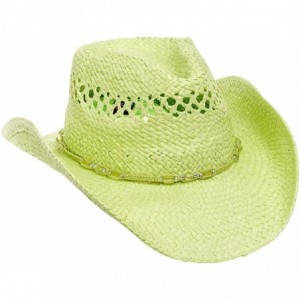 Cowboy Hats Womens Straw Outback Toyo Cowboy Hat - Mint - CW11TTBT31P $15.59