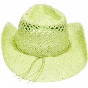 Cowboy Hats Womens Straw Outback Toyo Cowboy Hat - Mint - CW11TTBT31P $15.59