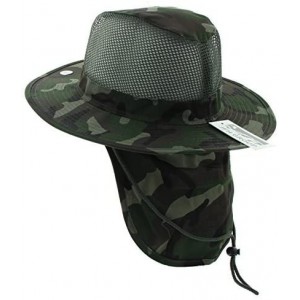 Sun Hats Wide Brim Bora Booney Outdoor Safari Summer Hat w/Neck Flap & Sun Protection - Dark Green Camouflage - C111L1L4HTJ $...