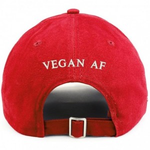 Baseball Caps Vegan AF (Back) Embroidered 100% Cotton Dad Hat - Red - CC1895QQZGW $14.37