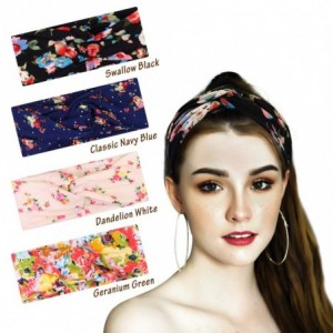 Headbands 4 Pack Women's Headbands Elastic Turban Head Wrap Floal Style Hair Band - Bohemian-A - CY183LHA8CX $9.75