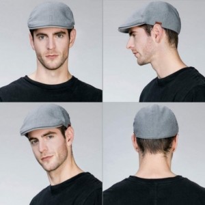 Newsboy Caps Mens Flat Duckbill Hat Newsboy Driving Cap PU Visor 6-Panel 57-59CM - 89047_gray - CW17YLLXWOS $17.69