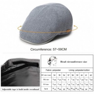 Newsboy Caps Mens Flat Duckbill Hat Newsboy Driving Cap PU Visor 6-Panel 57-59CM - 89047_gray - CW17YLLXWOS $17.69