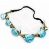 Headbands Hippie Love Flower Garland Crown Festival Wedding Hair Wreath BOHO Floral Headband - Blue - CU11MM4OIBL $14.23