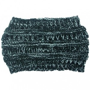 Skullies & Beanies Women Cable Knit Ear Muffs- Thick Crochet Ear Warmer Wide Headwrap Headband for Winter Teens Girls - Navy ...