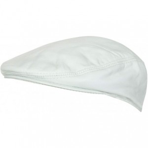 Newsboy Caps Men's Real Soft Leather Ivy Beret Newsboy Gatsby Golf Cabbie Flat Cap Hats - White - CJ18QS2AOGE $64.88