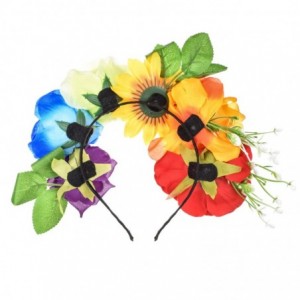 Headbands Day of the Dead Flower Crown Festival Headband Rose Mexican Floral Headpiece HC-23 (Z-colorful) - Z-colorful - CT18...