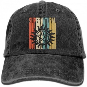 Baseball Caps Men Or Women Adjustable Yarn-Dyed Denim Baseball Cap Retro Style Supernatural Silhouette-1 Trucker Cap - Black ...