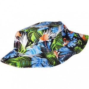 Bucket Hats Unisex Cute Unique Print Travel Bucket Hat Summer Fisherman Cap - Flamingos tropical Jungle black - CB18E23LKZ5 $...