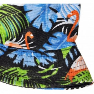 Bucket Hats Unisex Cute Unique Print Travel Bucket Hat Summer Fisherman Cap - Flamingos tropical Jungle black - CB18E23LKZ5 $...