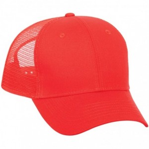 Baseball Caps Cotton Twill Solid and Two Tone Color Low Profile Pro Style Mesh Back Cap - Red - CT11U5JVBJR $12.15