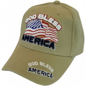 Baseball Caps God Bless America USA Patriotic Men's Adjustable Baseball Cap - Khaki - CV186054E48 $12.49