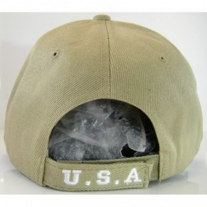 Baseball Caps God Bless America USA Patriotic Men's Adjustable Baseball Cap - Khaki - CV186054E48 $12.49