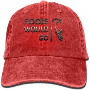 Cowboy Hats Eddie Would Go Trend Printing Cowboy Hat Fashion Baseball Cap for Men and Women Black - Red - C7180H45CAL $26.49