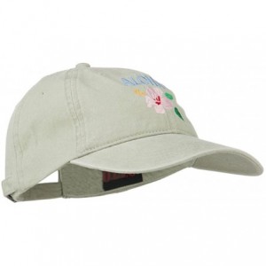 Baseball Caps Hawaii Flower Aloha Embroidered Washed Cap - Stone - CV11RNPIIHJ $19.12