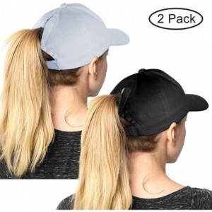 Sun Hats Ponytail Baseball Glitter Ponycaps Adjustable - Classic-black/Grey - CM18NG8UI2R $29.45