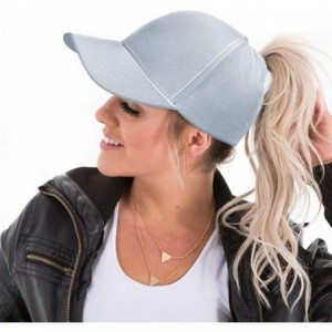 Sun Hats Ponytail Baseball Glitter Ponycaps Adjustable - Classic-black/Grey - CM18NG8UI2R $18.56