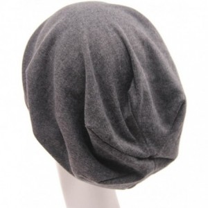 Skullies & Beanies Unisex Indoors Cotton Beanie- Soft Sleep Cap for Hairloss- Cancer- Chemo - Black+grey - CV189ZO3X9D $9.62