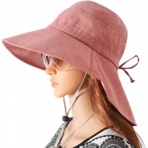 Sun Hats Womens Leisure Solid Colour Sun Hat Sun-Proof for Outdoor Activities - Pink - CC18QXIRQIX $34.14