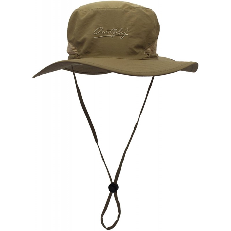 Sun Hats Outdoor Waterproof Boonie Hat Wide Brim Breathable Hunting Fishing Safari Sun Hat Unisex - Deep Khaki - CG17AA6IYCH ...