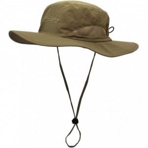 Sun Hats Outdoor Waterproof Boonie Hat Wide Brim Breathable Hunting Fishing Safari Sun Hat Unisex - Deep Khaki - CG17AA6IYCH ...