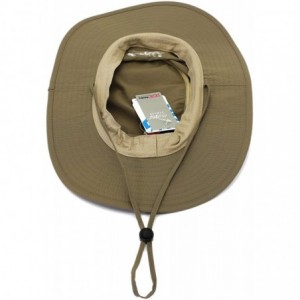 Sun Hats Outdoor Waterproof Boonie Hat Wide Brim Breathable Hunting Fishing Safari Sun Hat Unisex - Deep Khaki - CG17AA6IYCH ...