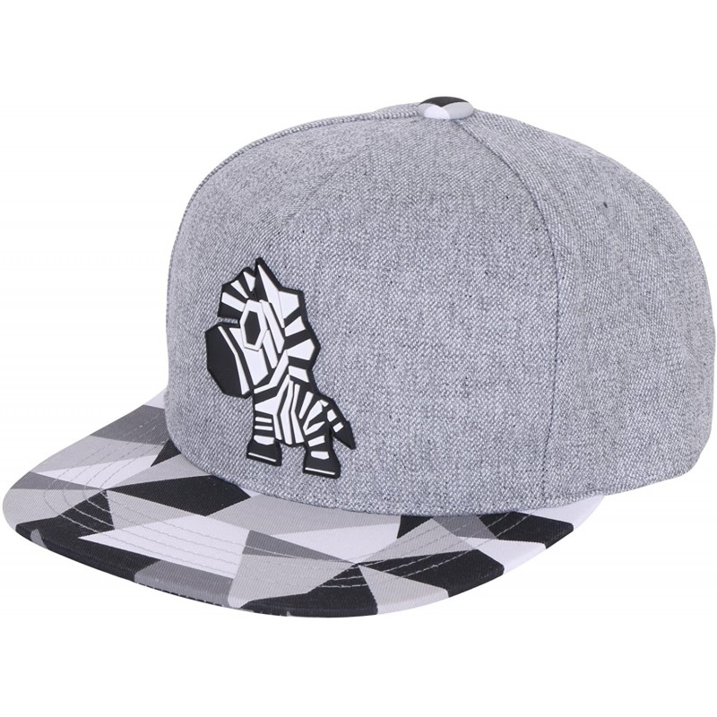 Baseball Caps Animal Paper Folding Rubber Logo Flat Bill Snapback Hat Baseball Cap - Zebra-grey - CN12FXL7R0D $35.65