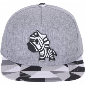 Baseball Caps Animal Paper Folding Rubber Logo Flat Bill Snapback Hat Baseball Cap - Zebra-grey - CN12FXL7R0D $35.65