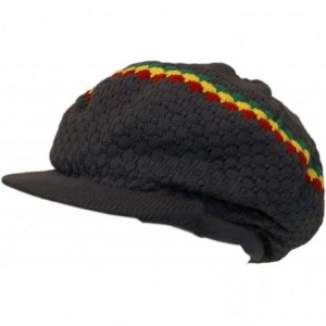 Skullies & Beanies Rasta Knit Tam Hat Dreadlock Cap. Multiple Designs and Sizes. - Large Round Gray/Red/Yellow/Green- With Br...