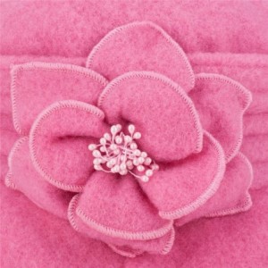 Berets Womens Gatsby 1920s Winter Wool Cap Beret Beanie Cloche Bucket Hat A299 - Pink - C9126JZ5XXP $17.97