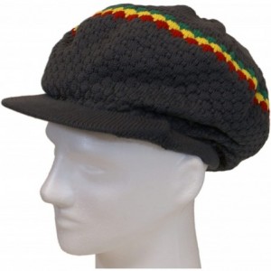 Skullies & Beanies Rasta Knit Tam Hat Dreadlock Cap. Multiple Designs and Sizes. - Large Round Gray/Red/Yellow/Green- With Br...