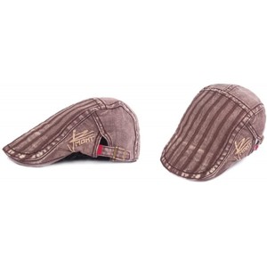 Newsboy Caps Summer Men Women Casual Beret Hat Flat Cap Hat Adjustable Breathable Mesh Caps - Coffee1 - C0189YUSKU0 $12.58