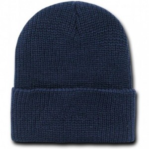 Skullies & Beanies NAVY BLUE LONG WATCH CAP BEANIE SKI CAP CAPS HAT HATS CUFFED - C0112H06Q79 $17.44